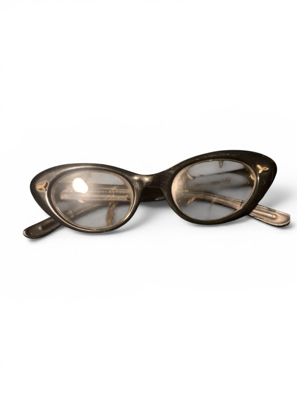 Bausch & Lomb Vintage Cat Eye Eyeglass Frames Black Rockabilly Retro